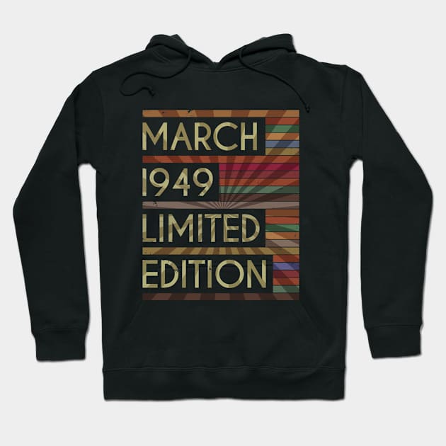 March 1949 Limited Edition Birthday Gift Hoodie by hoopoe